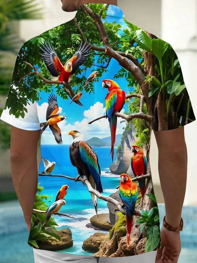 men's aloha shirt back view