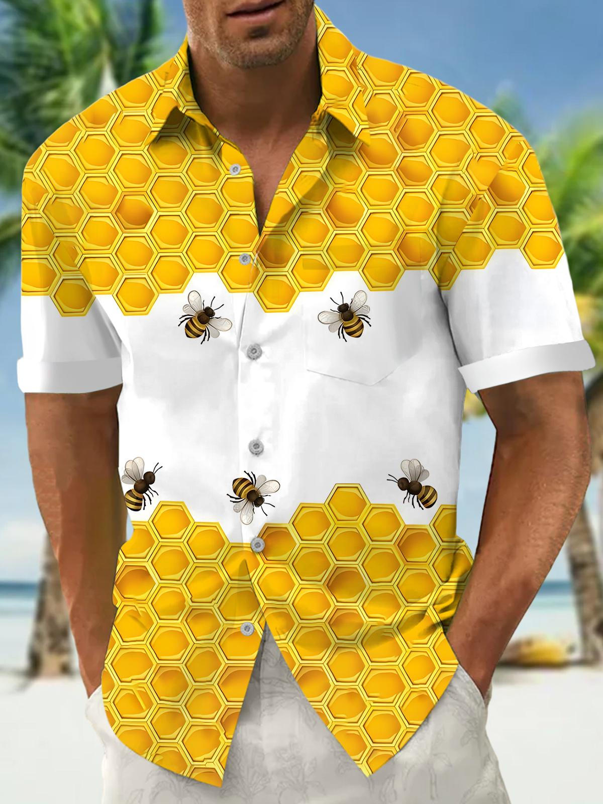 Bee Men's Pocket Short Sleeve Shirts