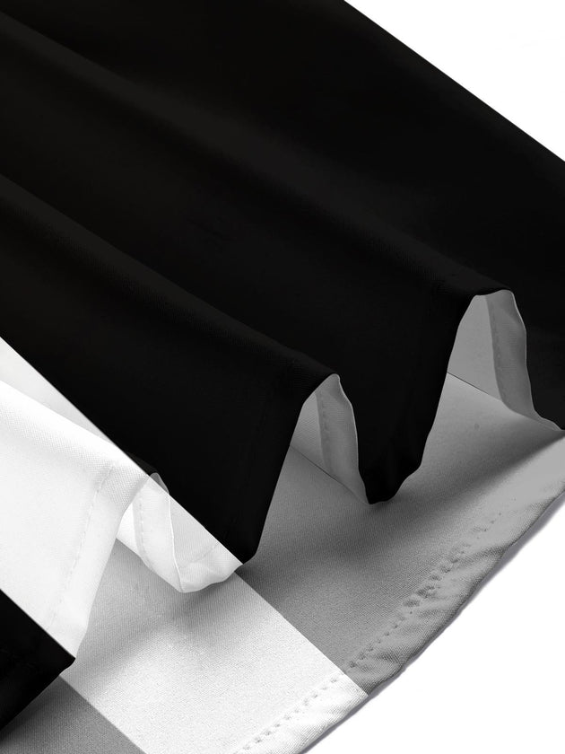 Black Cat Hawaiian Print Men's Pocket Short Sleeve Shirts