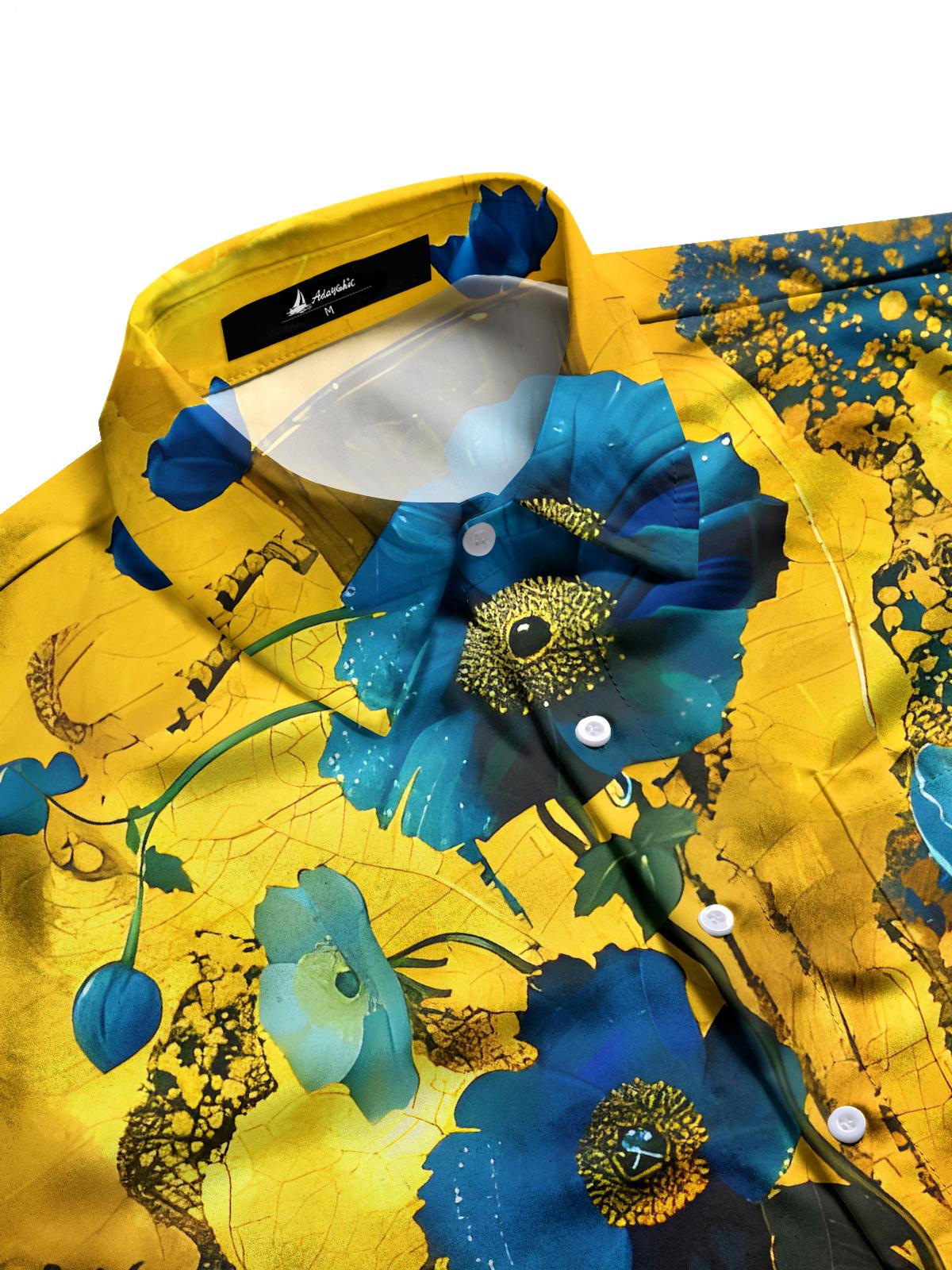 Floral Men's Pocket Short Sleeve Shirts