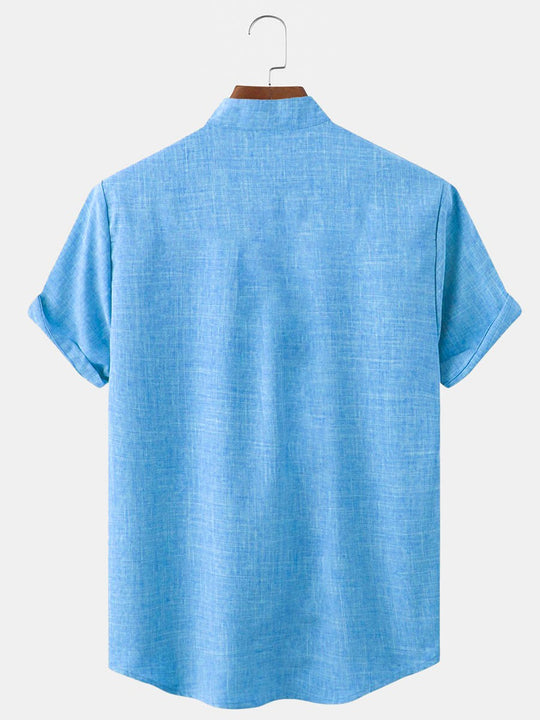 Men's aloha tropical print half sleeve shirt side view