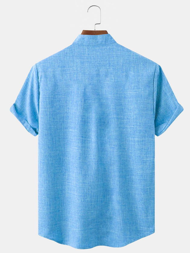 Men's aloha tropical print half sleeve shirt side view