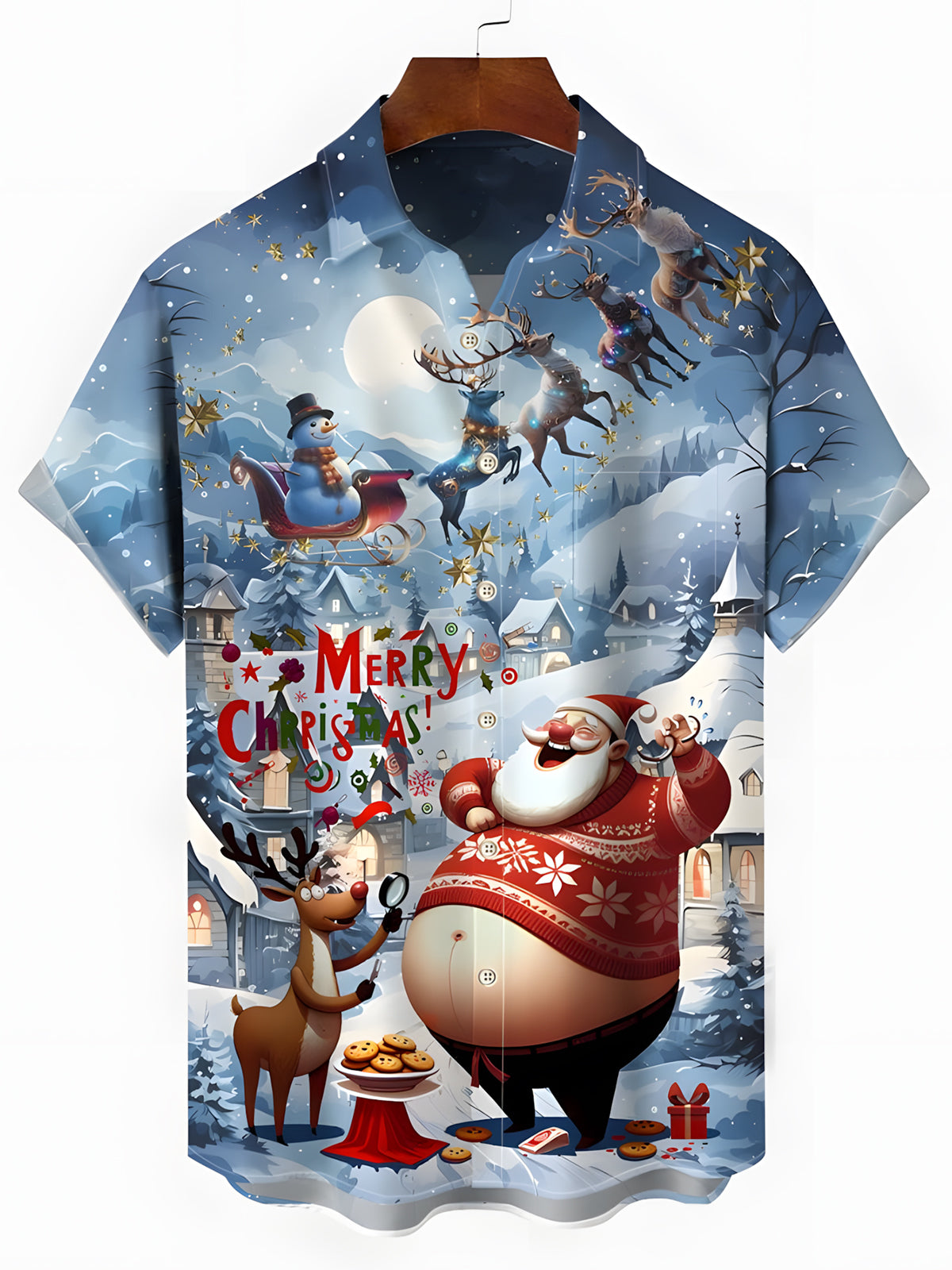 Santa Claus Men's Pocket Short Sleeve Shirts