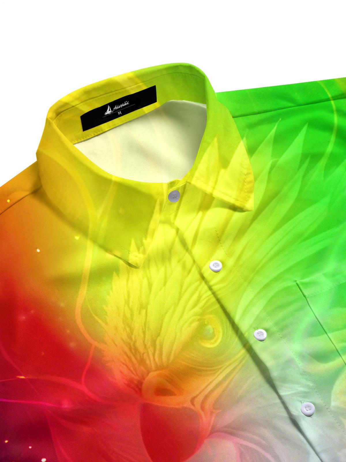 Animal Print Men's Pocket Short Sleeve Shirts