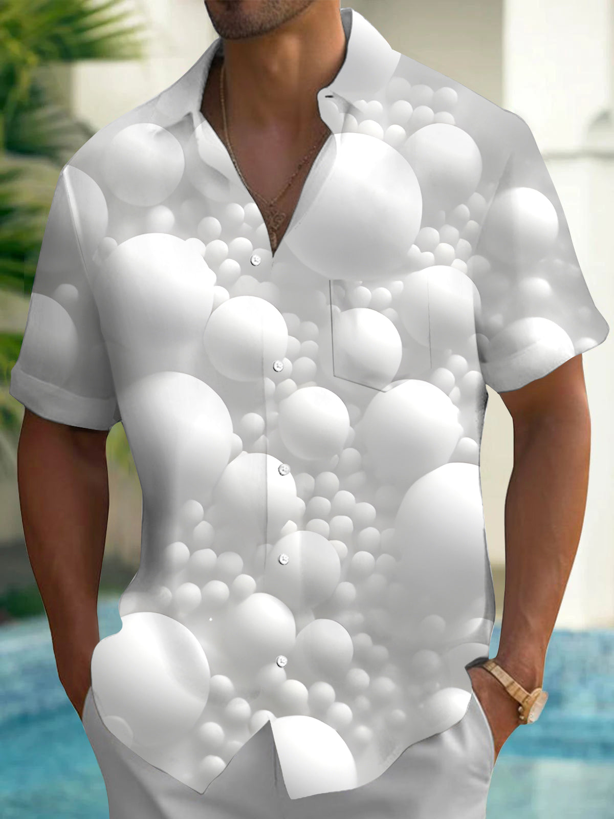 Geometry Men's Pocket Short Sleeve Shirts