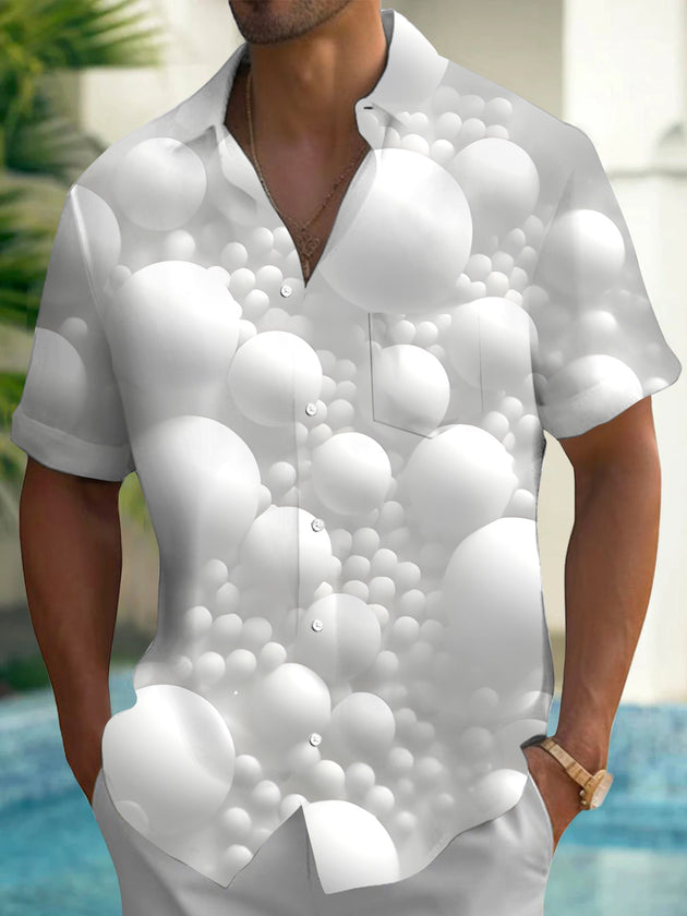 Men's short sleeve sports print shirt back view