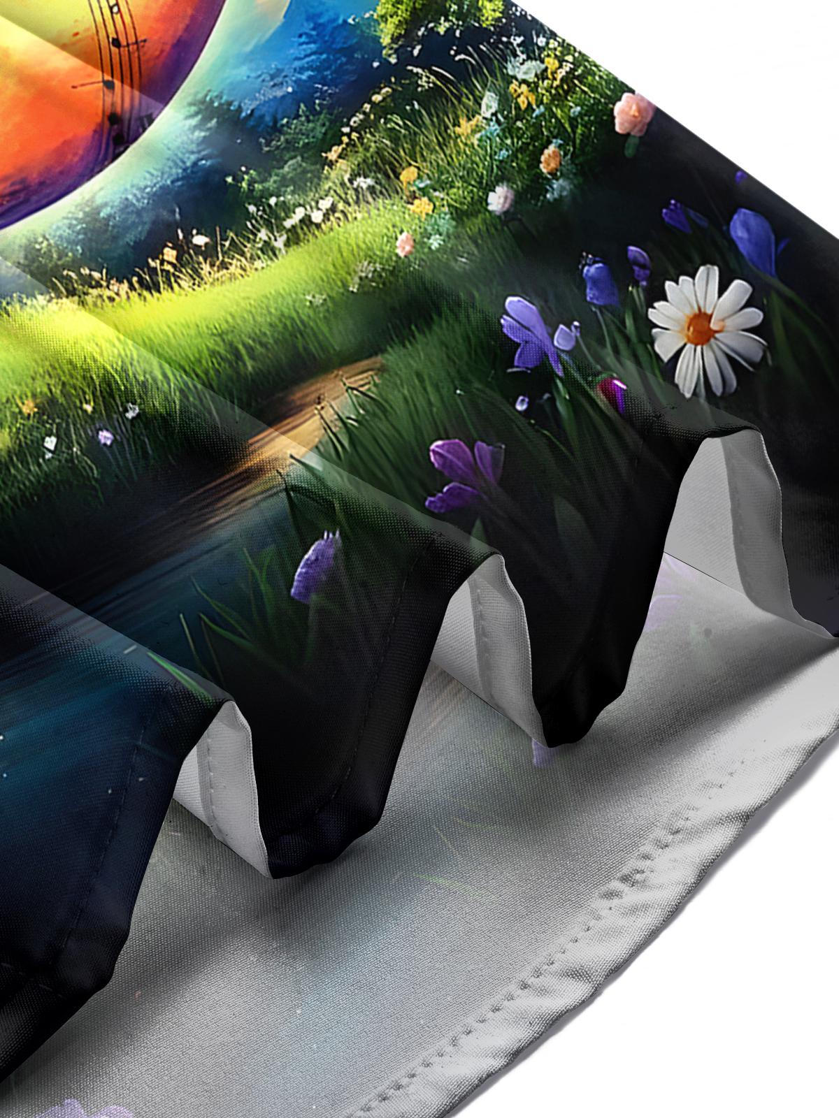 Moon Musical Note Men's Pocket Short Sleeve Shirts