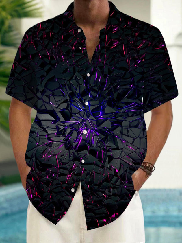 Men's solid short sleeve shirt front view