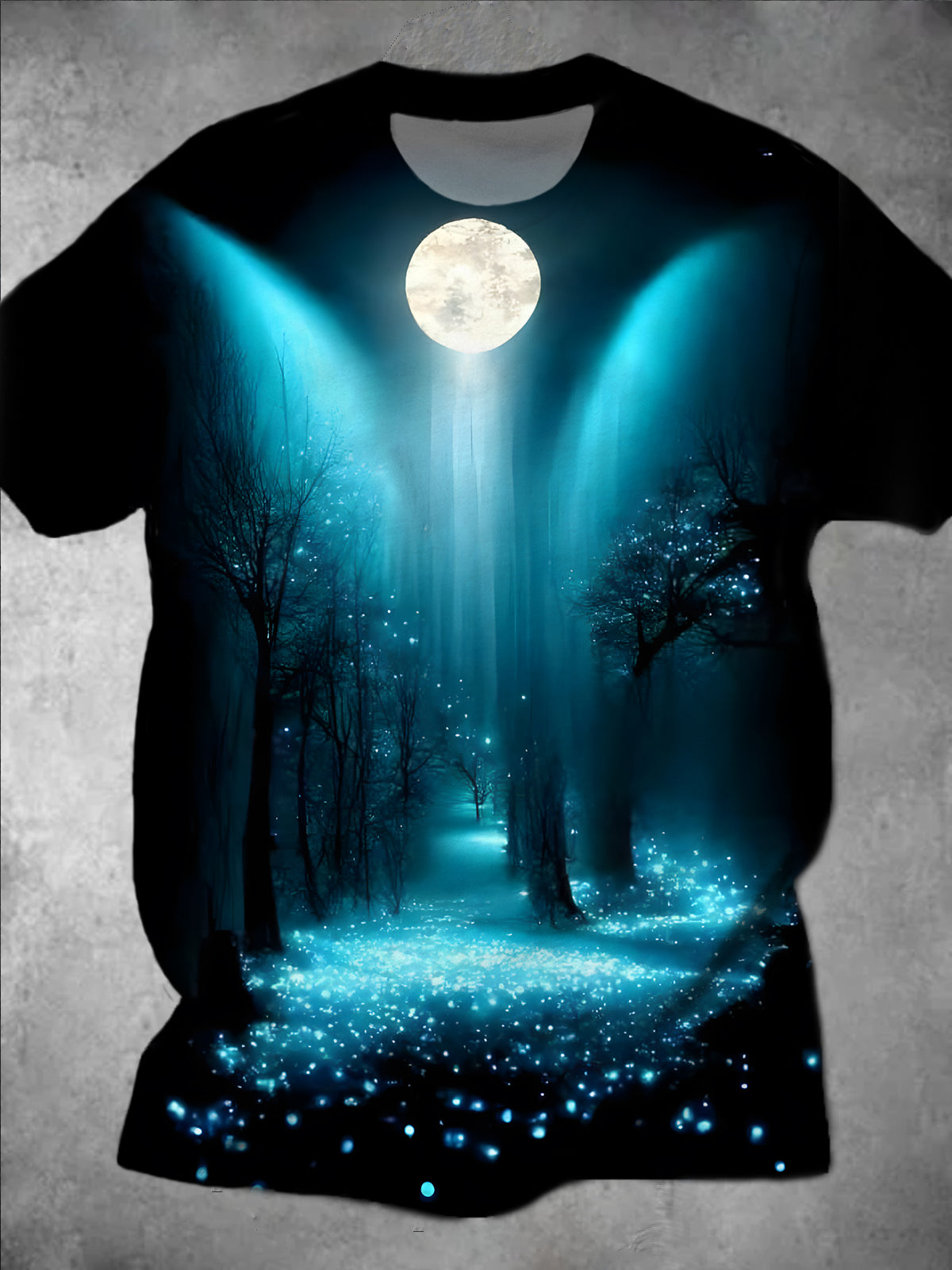 Landscape Moon Round Neck Short Sleeve Men's T-shirt