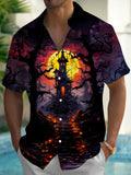 Halloween Men's Pocket Short Sleeve Shirts