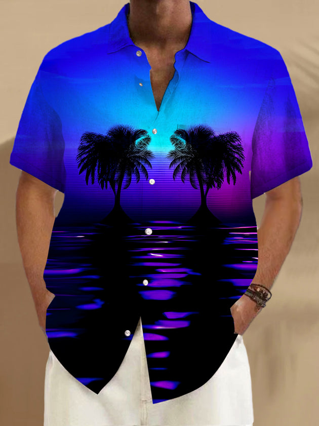 men's Hawaiian shirt front view tropical beach vacation