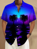 Coconut Tree Men's Pocket Short Sleeve Shirts