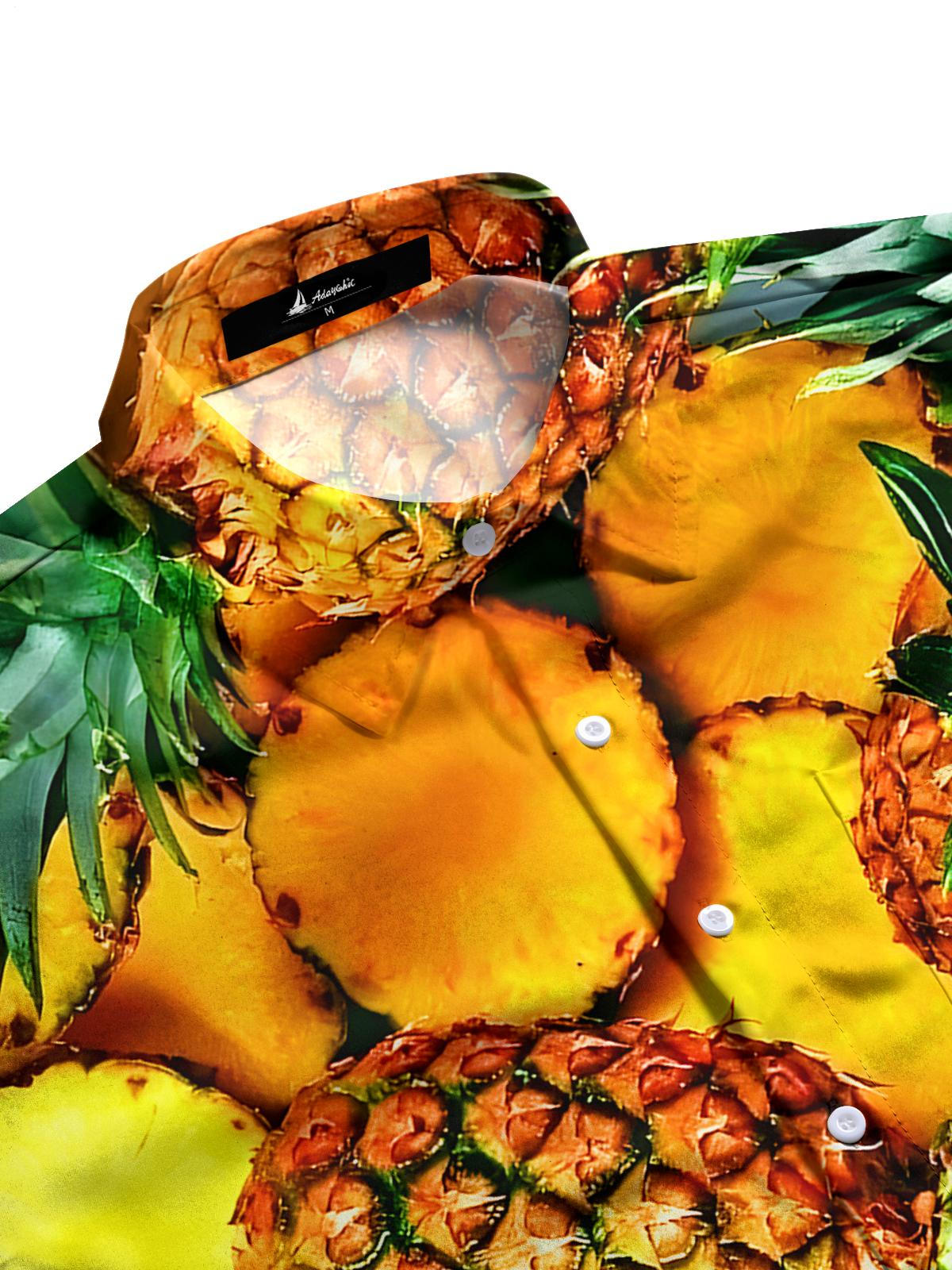 Pineapple Men's Pocket Short Sleeve Shirts