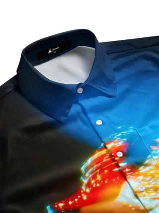 men's rock pattern shirt side view