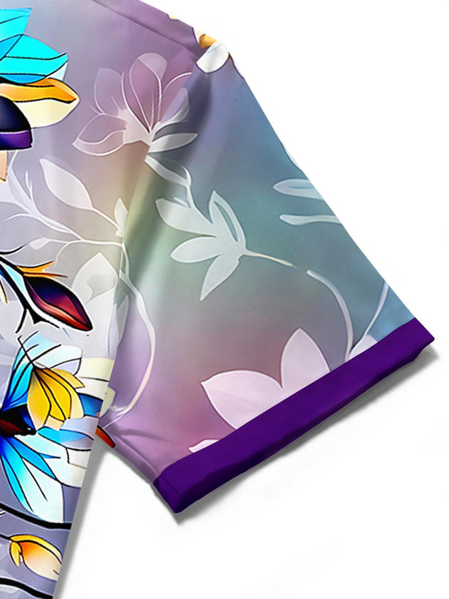 Floral Men's Pocket Short Sleeve Shirts