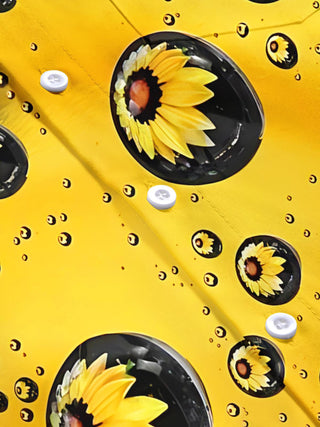 men's sunflower print short sleeve flat lay shirt