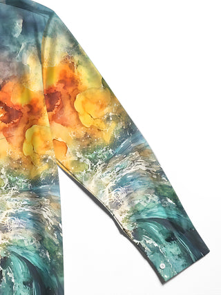 men's art print shirt close-up full sleeve