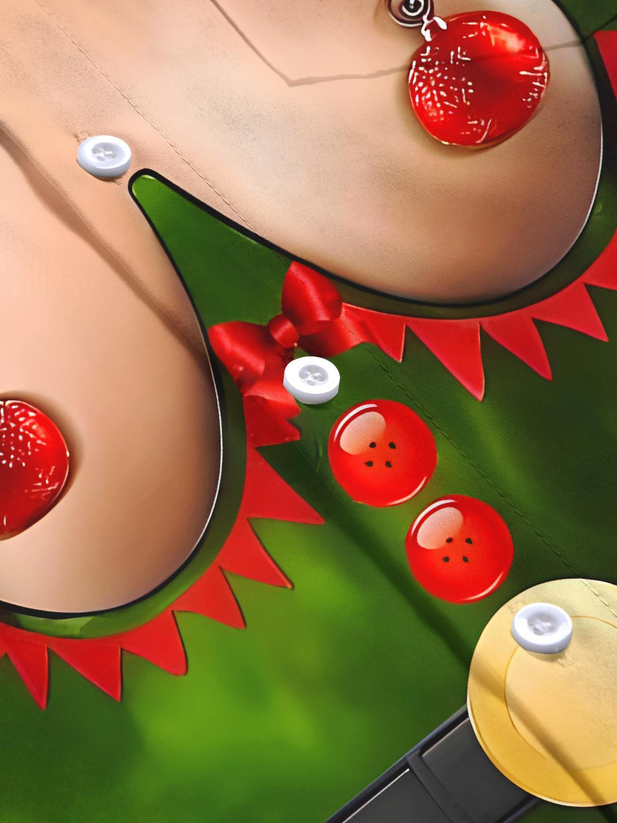 Funny Christmas Costume Men's Pocket Long Sleeve Shirts