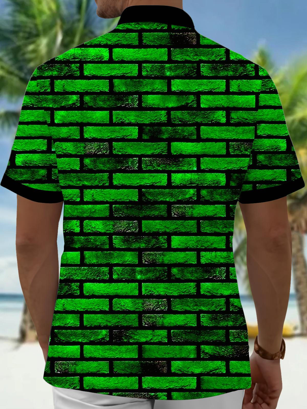 Geometric Print Men's Pocket Short Sleeve Shirts