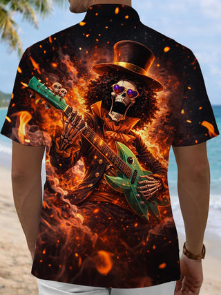 men's music print shirt back view