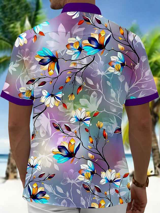 Floral Men's Pocket Short Sleeve Shirts
