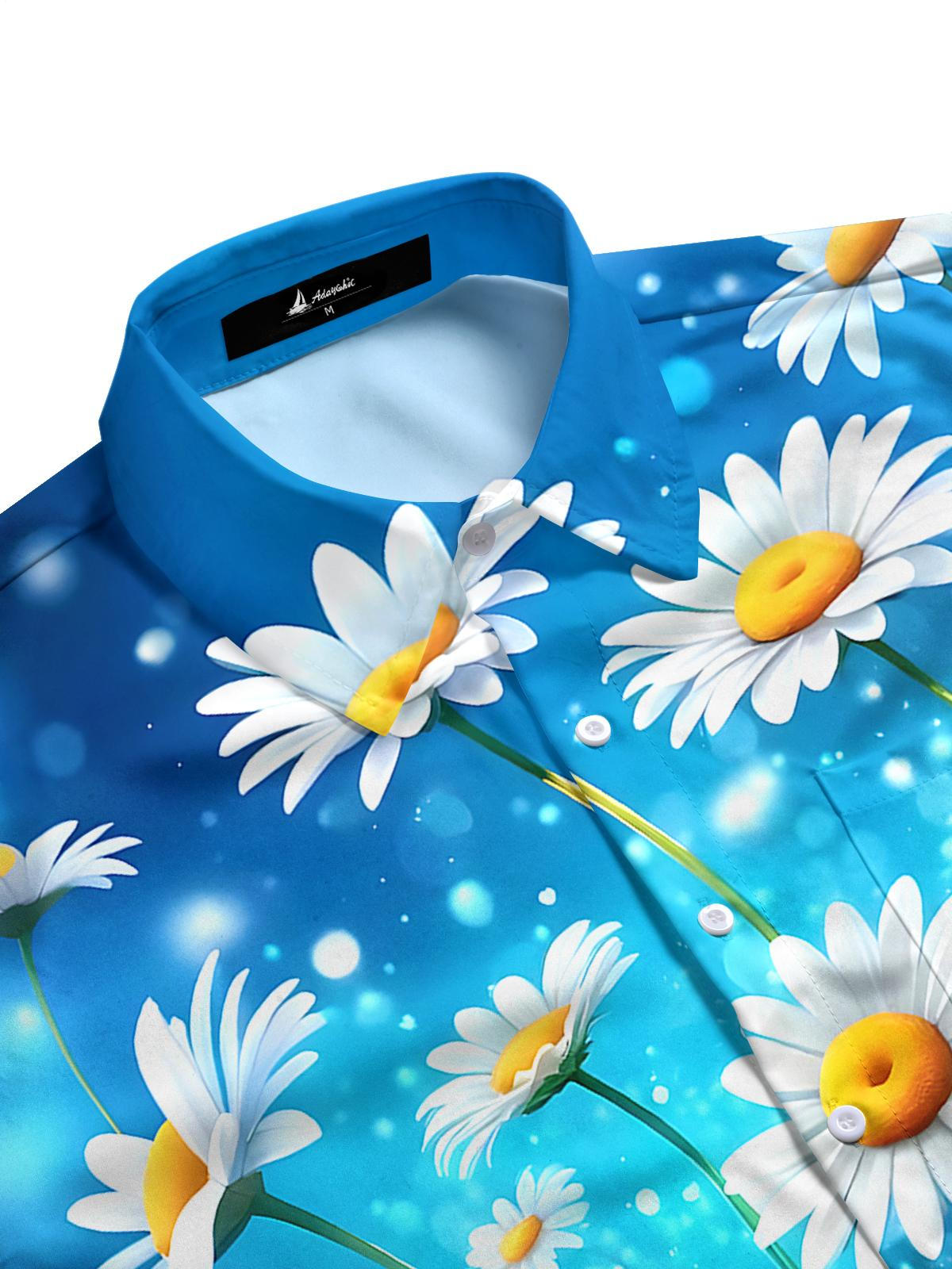 Hawaiian Floral Men's Pocket Short Sleeve Shirts