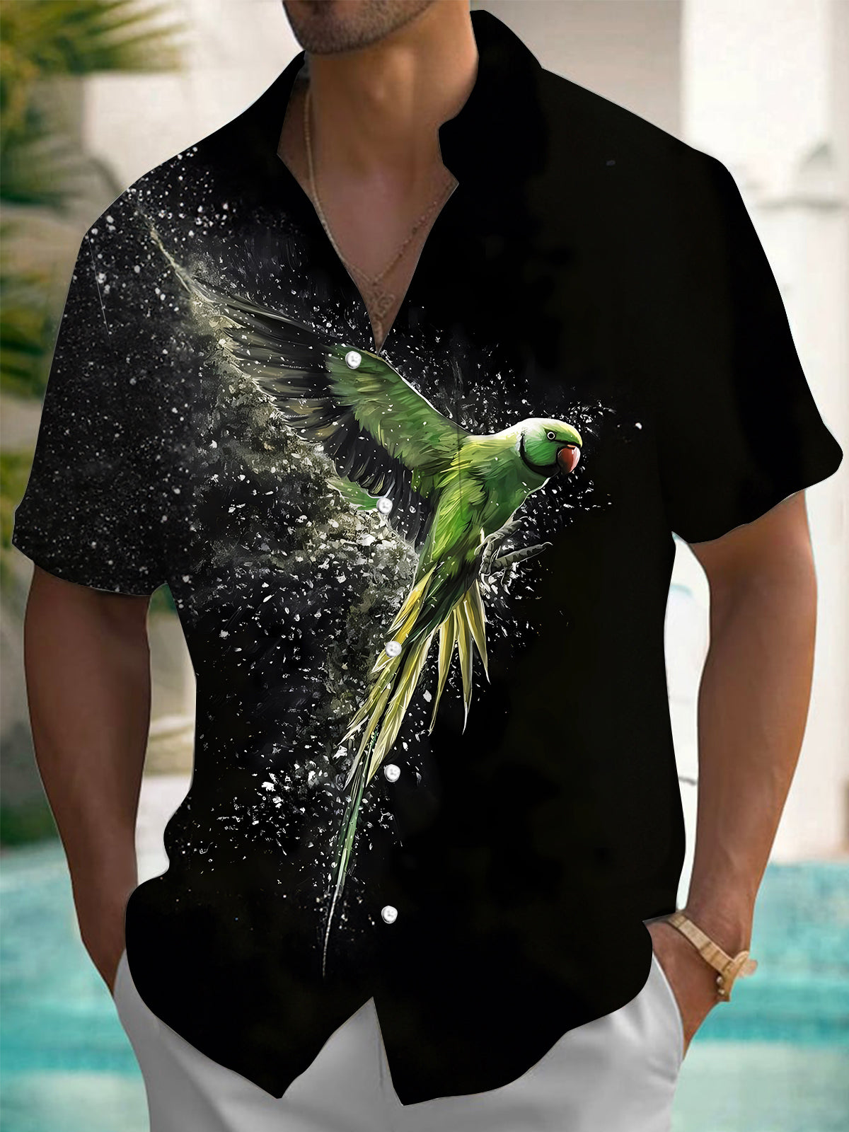 Parrot Men's Pocket Short Sleeve Shirts