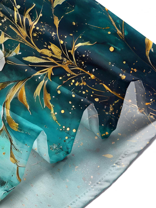 Men's floral short sleeve shirt lifestyle front view