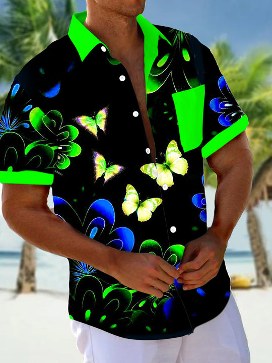 men's floral shirt front view