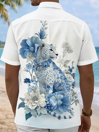 men's animal print shirt back view