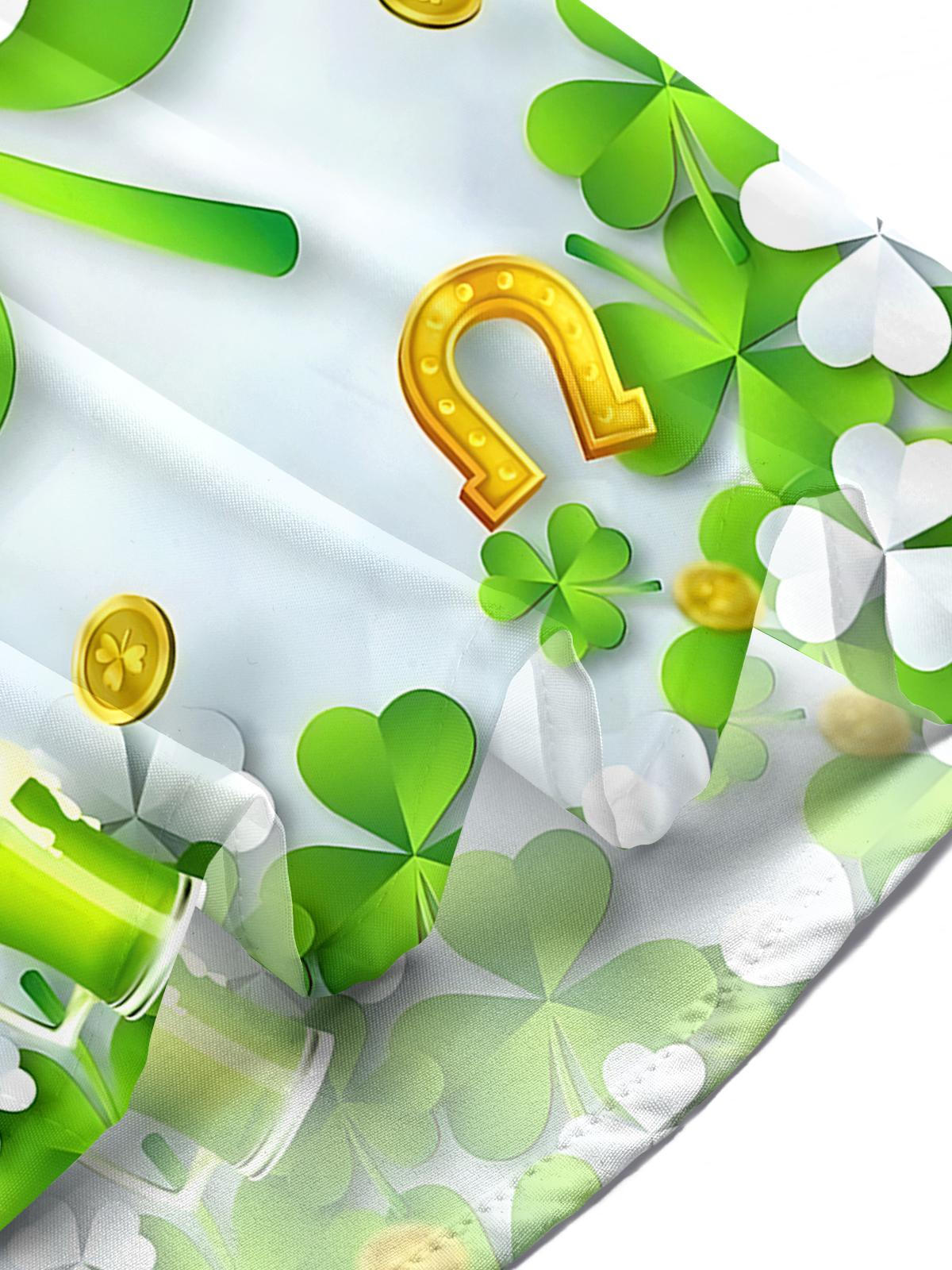 St. Patrick's Day Leaf Hat Men's Pocket Short Sleeve Shirts