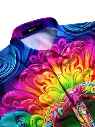 men's graphic art shirt side view