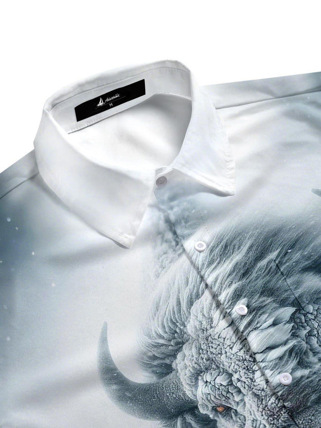 Cow Print Men's Pocket Short Sleeve Shirts