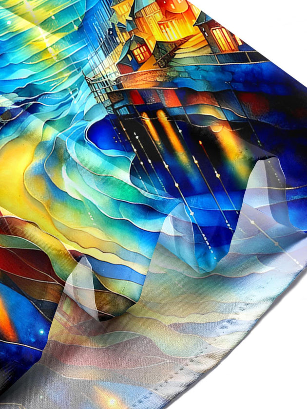 men's art print shirt summer vacation