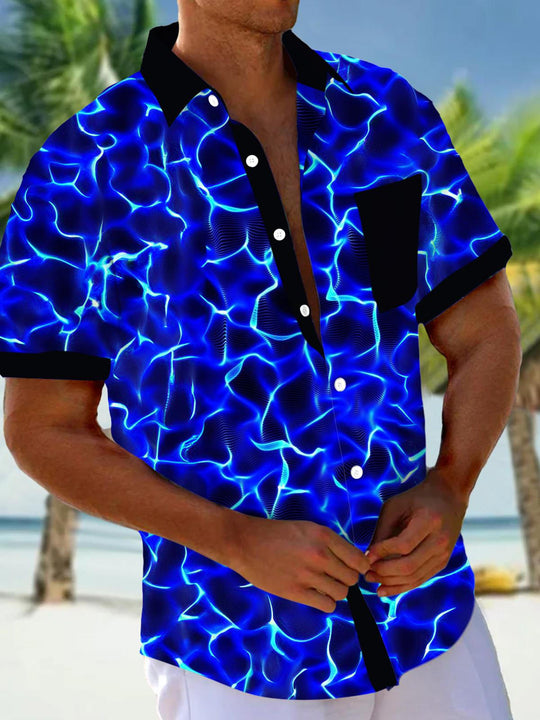 men's abstract print shirt front view