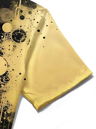 men's art print shirt close-up short sleeve
