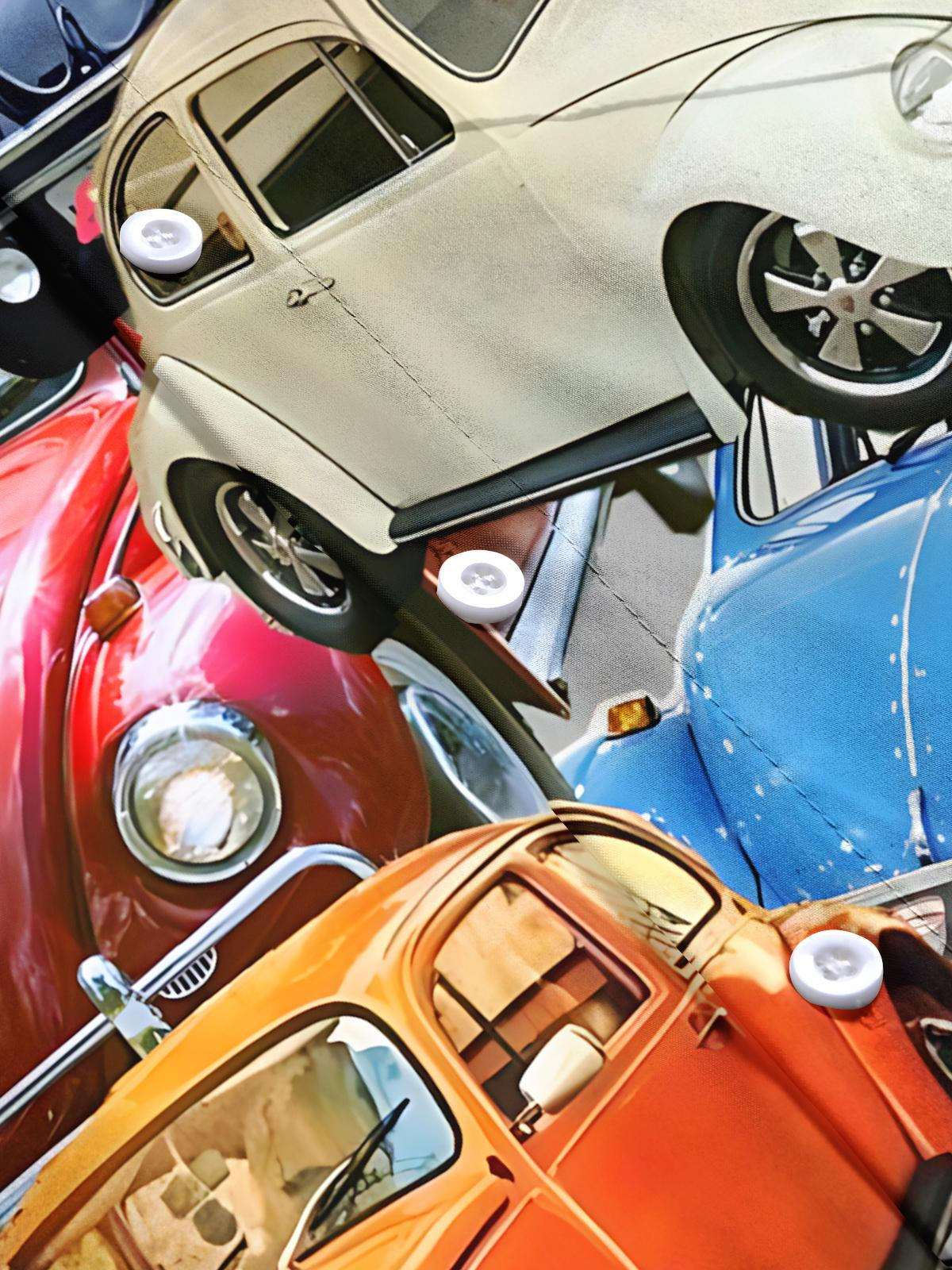 Car Print Men's Pocket Short Sleeve Shirts