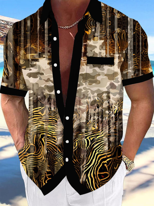 men's leopard print shirt front view