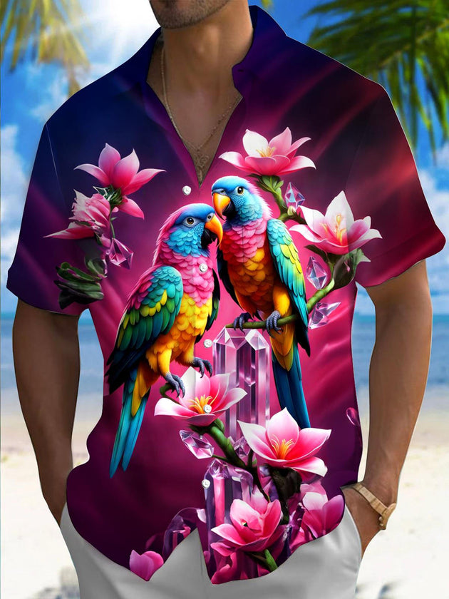 men's floral shirt front view