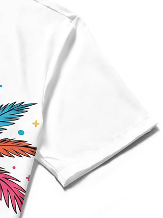 men's printed shirt close-up short sleeve