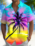 Coconut Tree Men's Pocket Short Sleeve Shirts