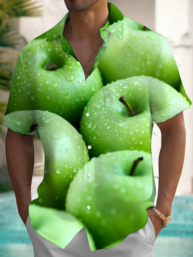 men's green shirt front view