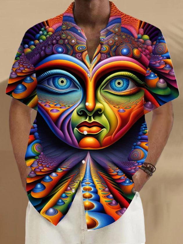 men's patterned sweater shirt front view
