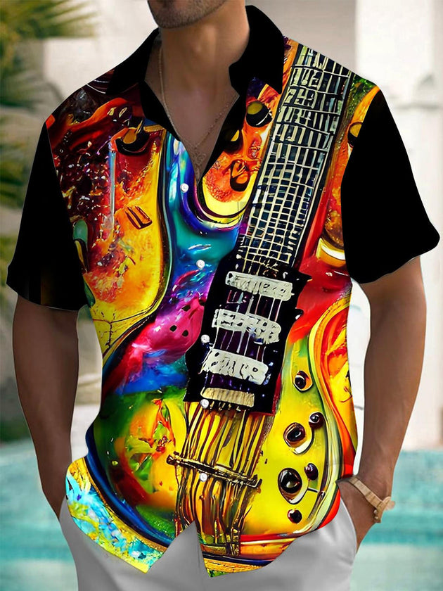 men's patterned sweater shirt front view