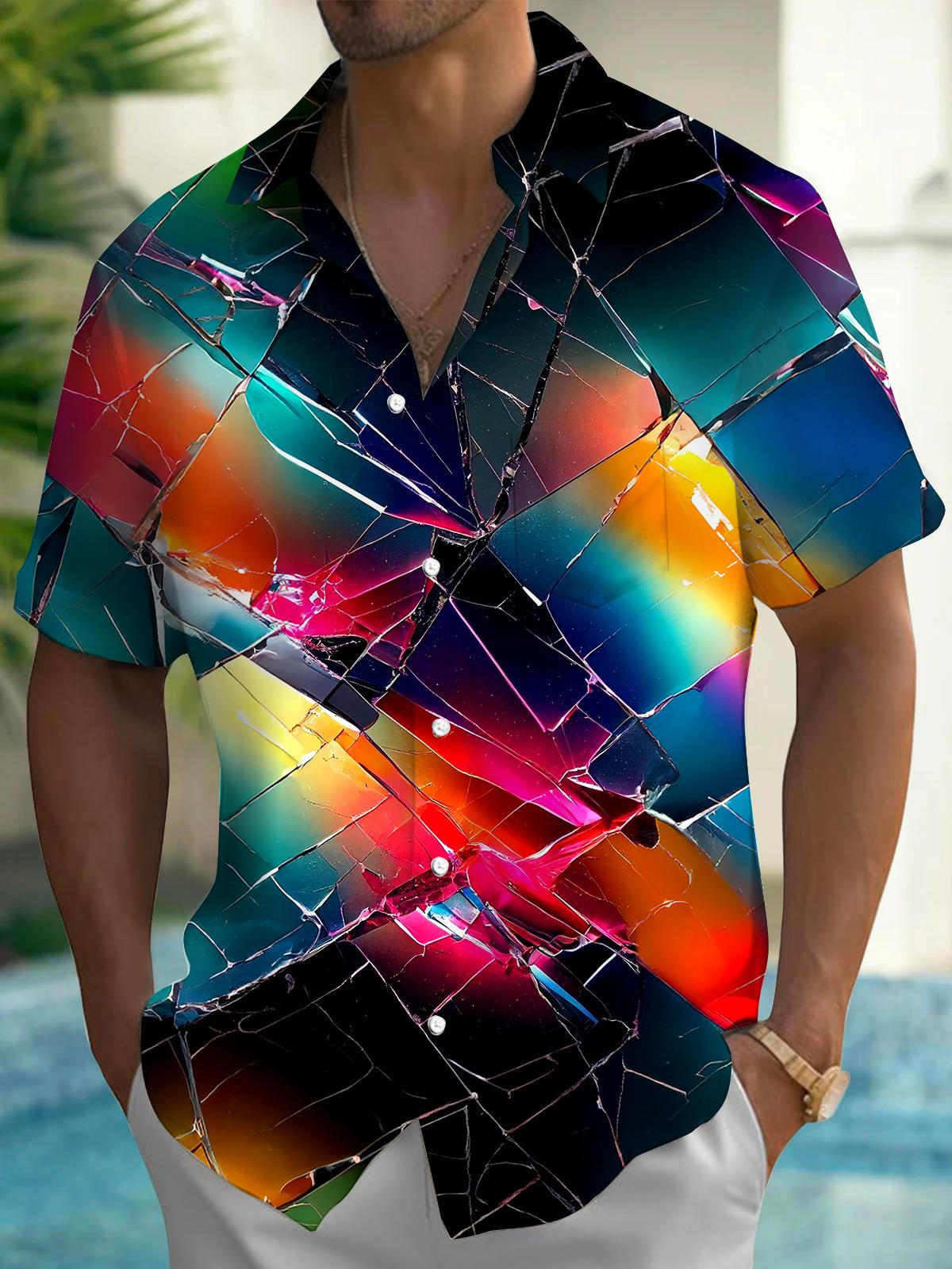 Glass Men's Pocket Short Sleeve Shirts