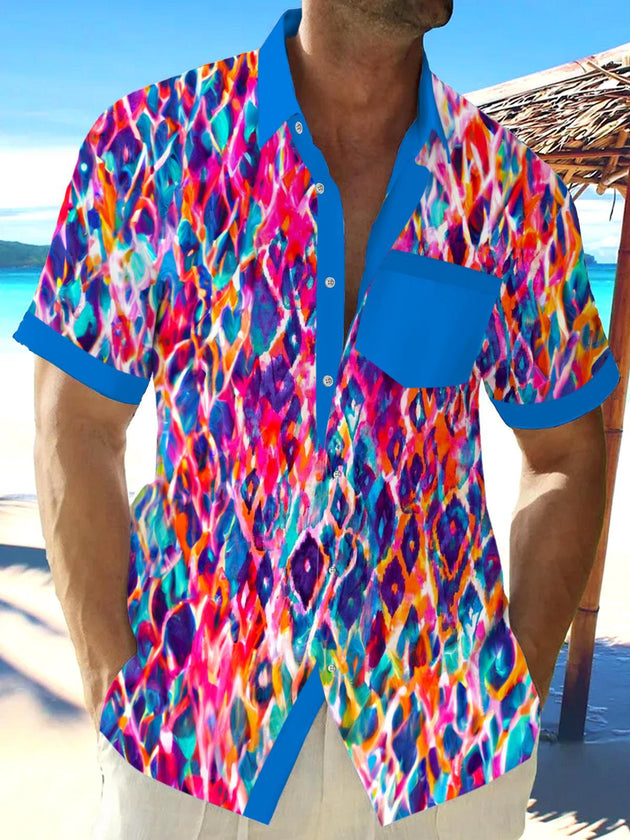 men's patterned sweater shirt front view