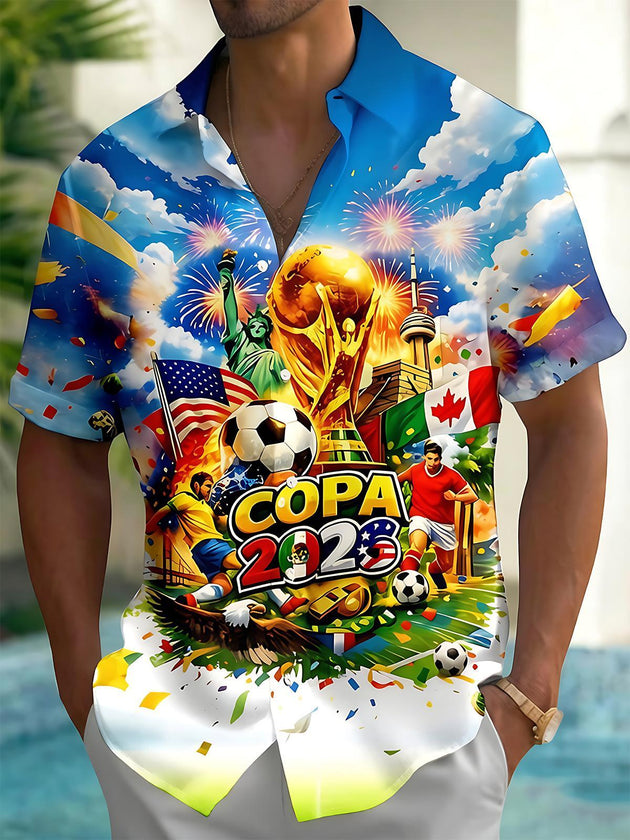 2026 Copa America Football Sport Men's Pocket Short Sleeve Shirts