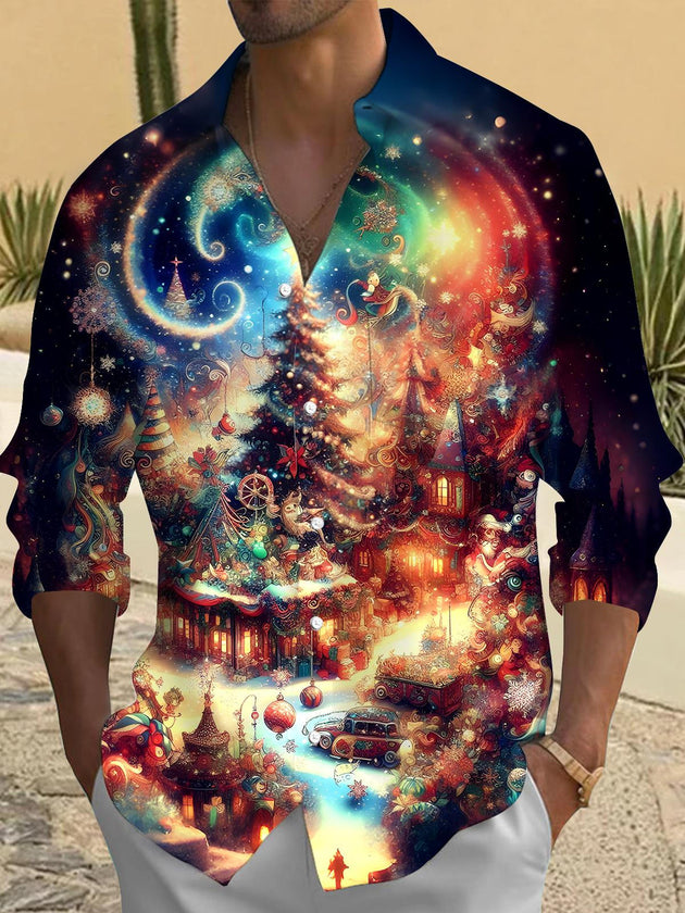 men's Christmas shirt front view holiday party