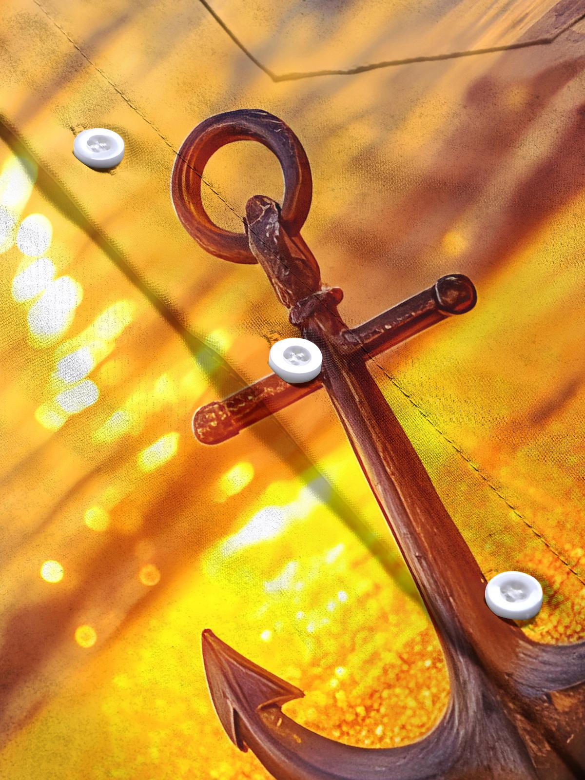 Ship Anchor Men's Pocket Short Sleeve Shirts