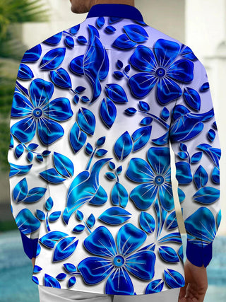 men's flower print shirt back view